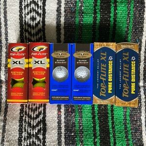 6 new sleeves Top Flite XL golf balls